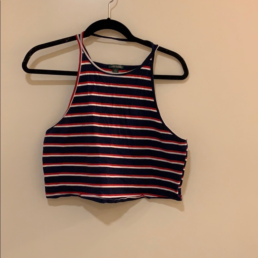 Red white and blue cropped tank top